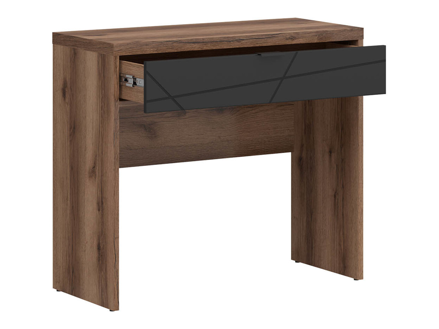 Kancelarijski sto Fivale 121 (Tamni Delano hrast + Mat crna)