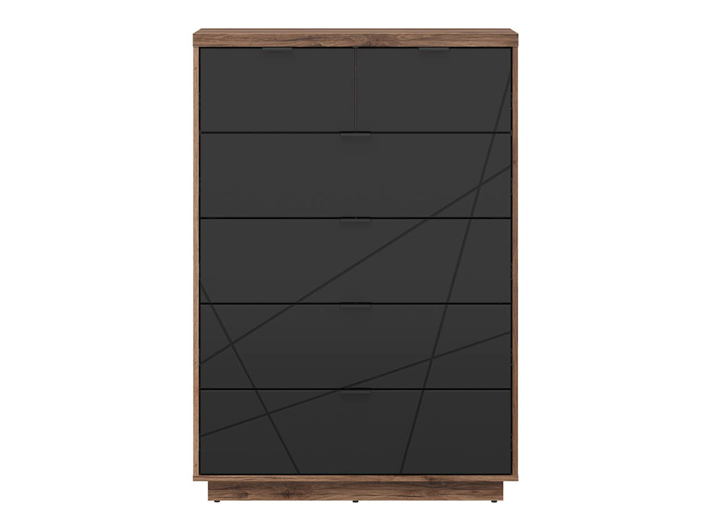 Komoda Fivale 119 (Tamni Delano hrast + Mat crna)