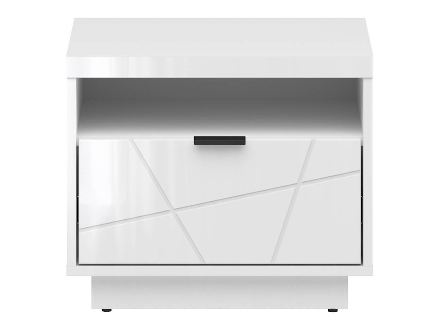 Noćni ormarić Fivale 115 (Sjajno belo + Belo)