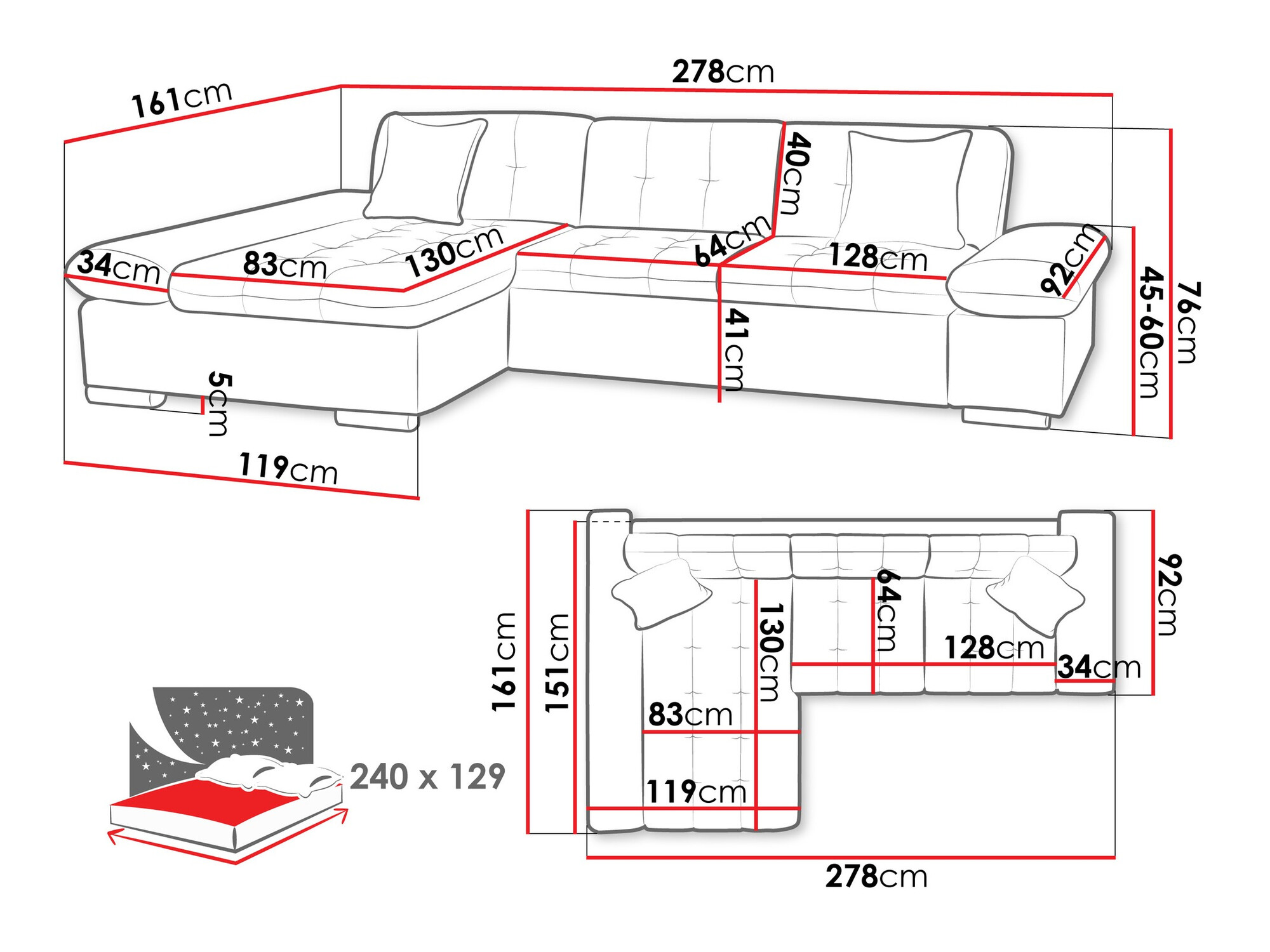 Ugaona sofa Comfivo 250 (Magni 206.11)