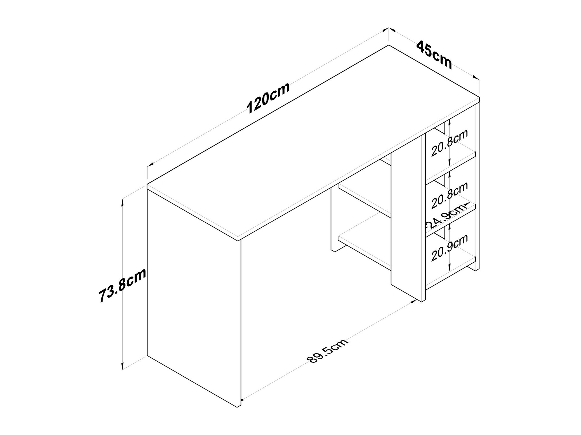 Kancelarijski sto Catdelu 109 (Antracit + Orah)