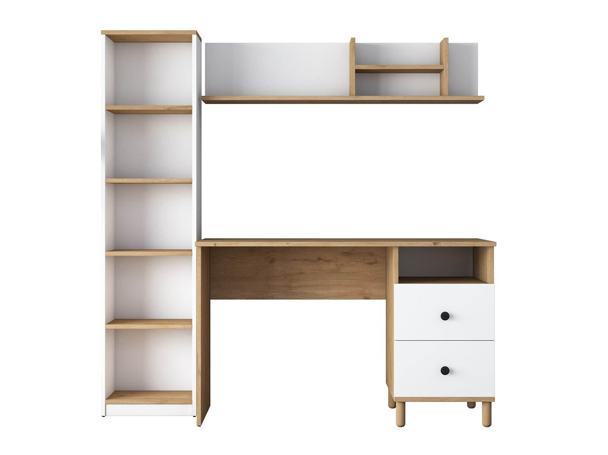 Set za kućnu kancelariju Catdelu 107 (Orah + Belo)