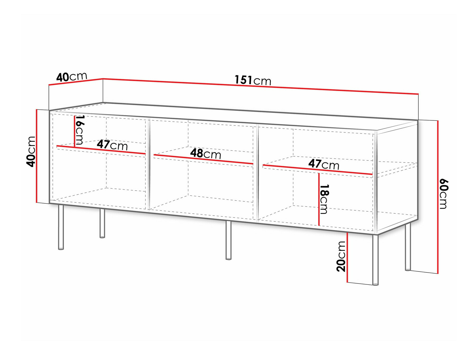 TV komoda Celra (Crno)