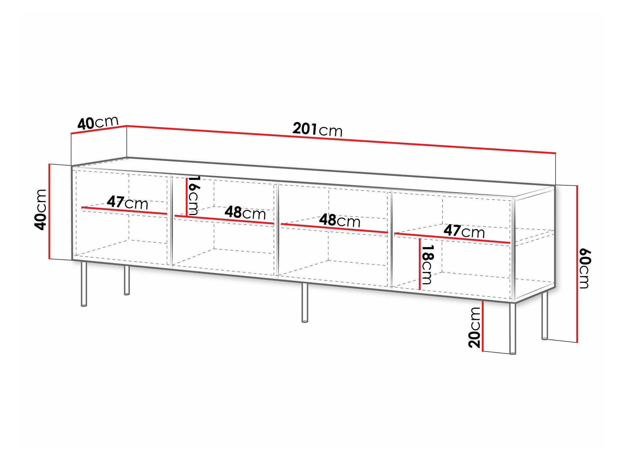 TV komoda Monciru 103 (Belo)