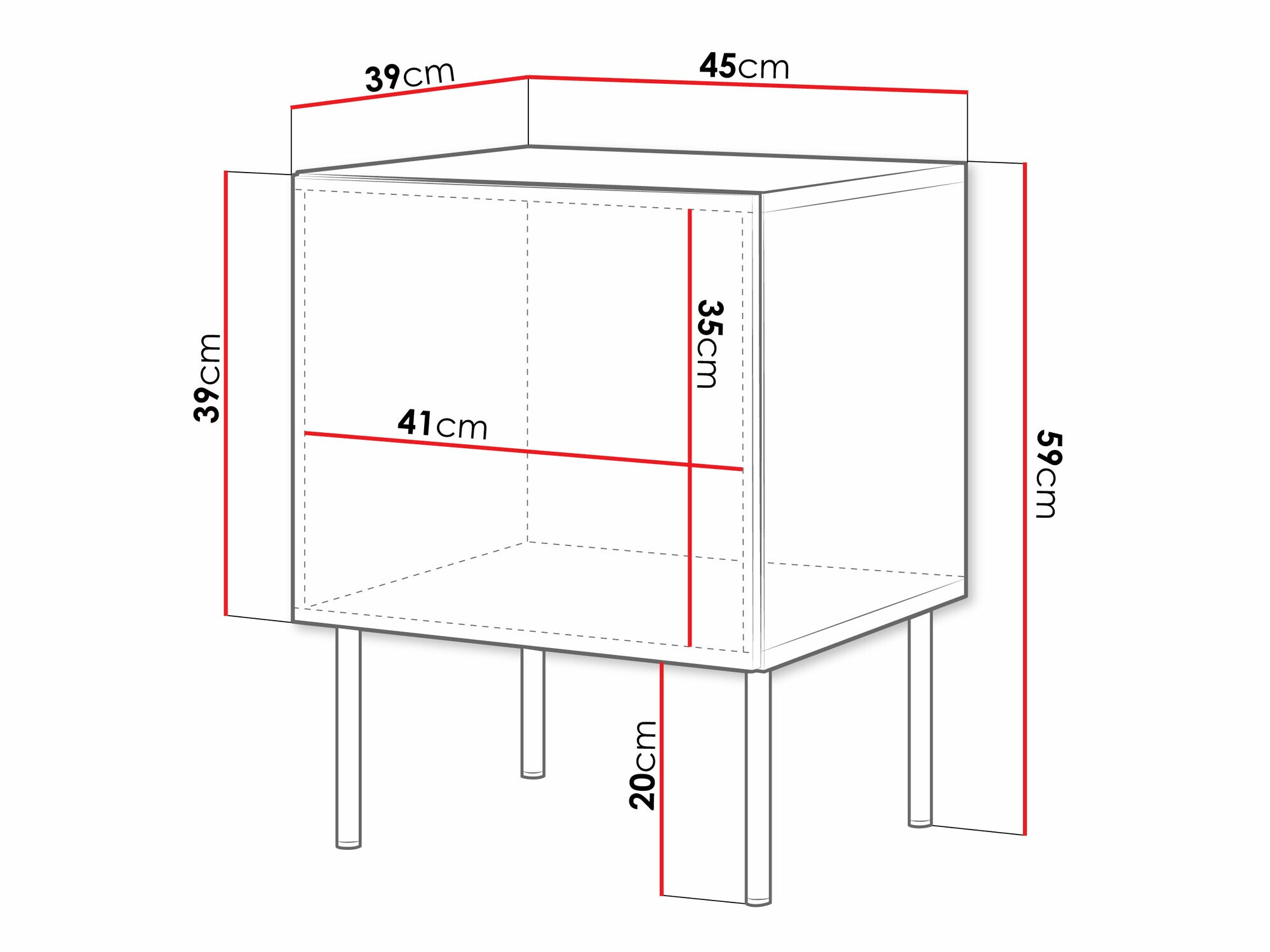 Set noćnih ormarića Monciru 104 (Crno)
