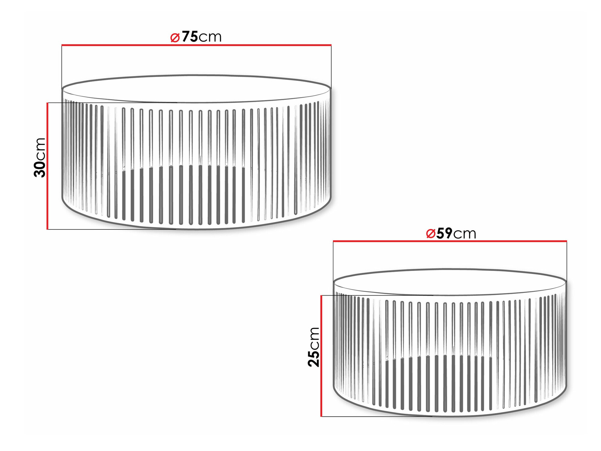 Set stočića za kafu Oswego 124 (Crno + Belo)