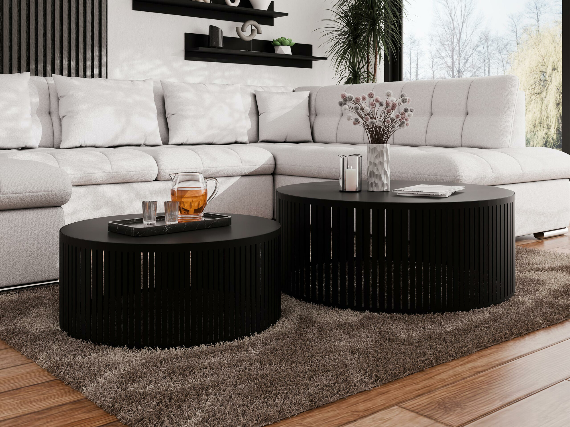 Set stočića za kafu Oswego 124 (Crno)