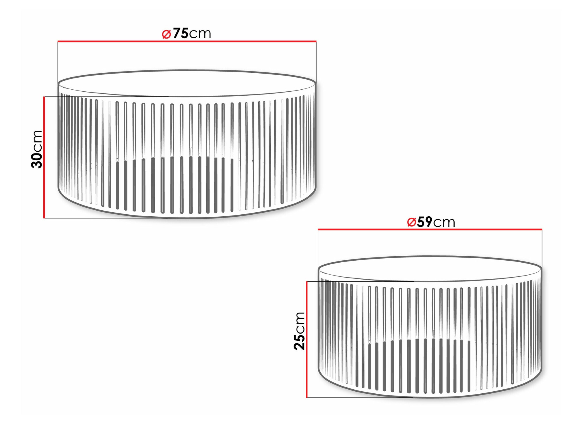 Set stočića za kafu Oswego 124 (Crno)