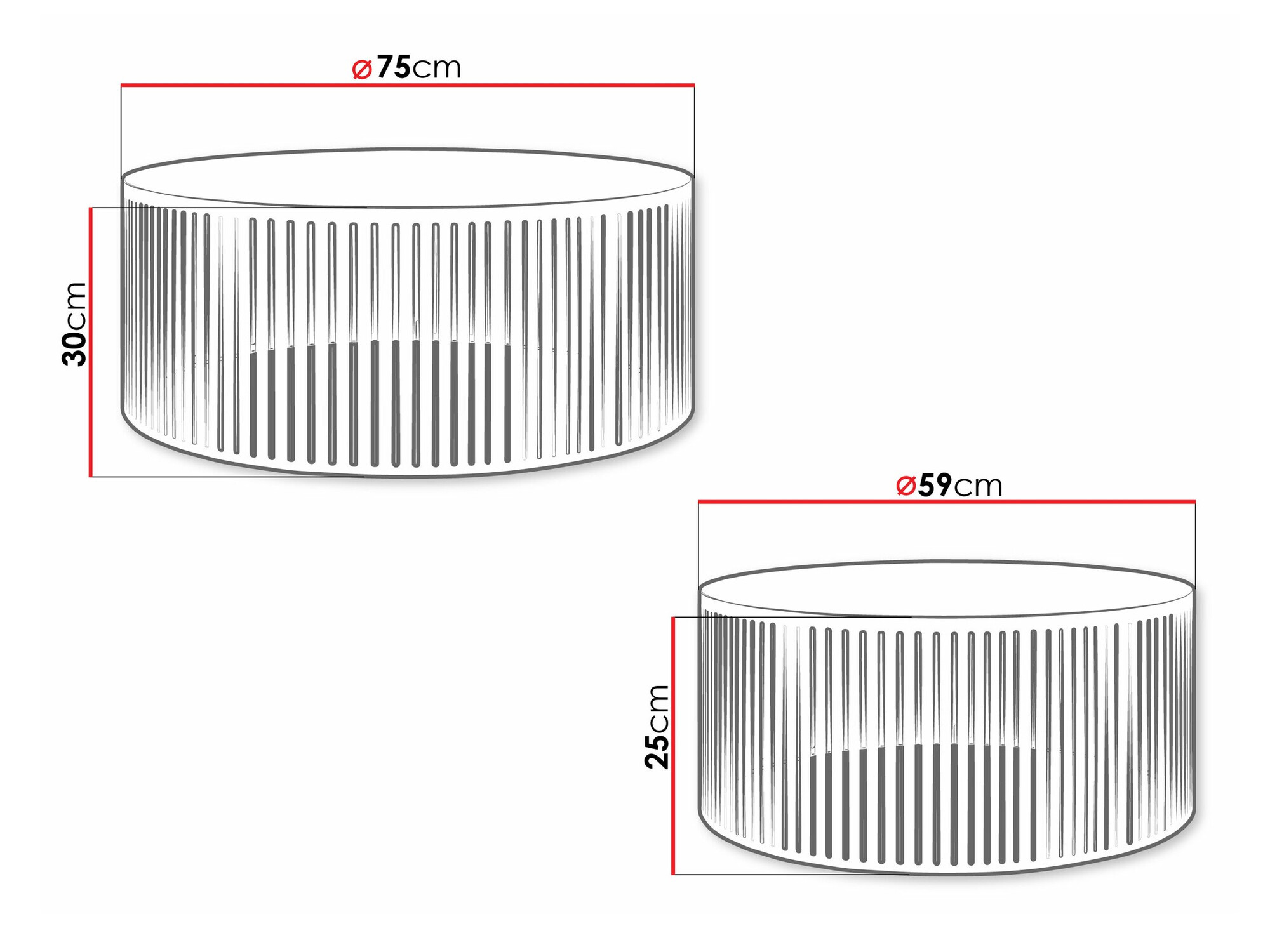 Set stočića za kafu Prunis (Belo)