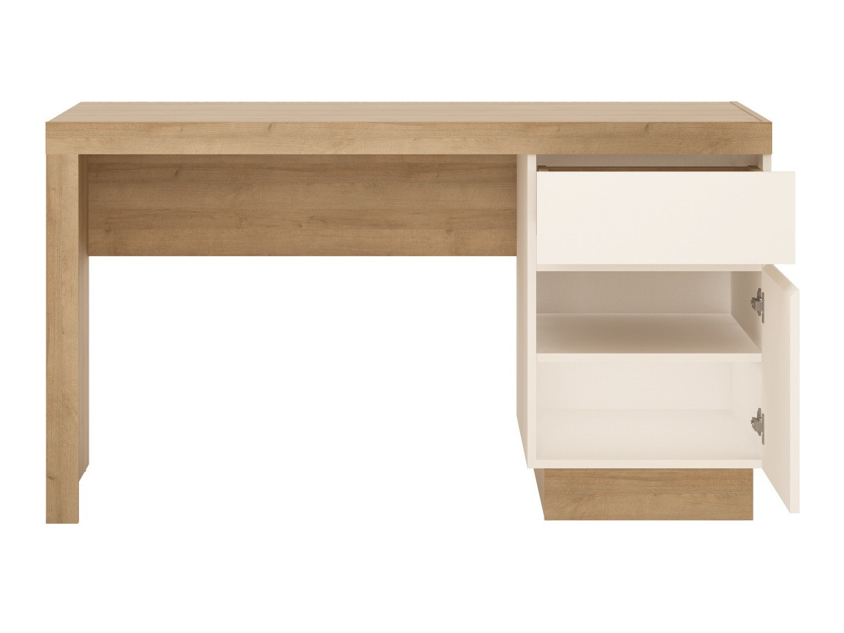 Kancelarijski sto Feldeli 100 (Riviera hrast + Sjajno belo)