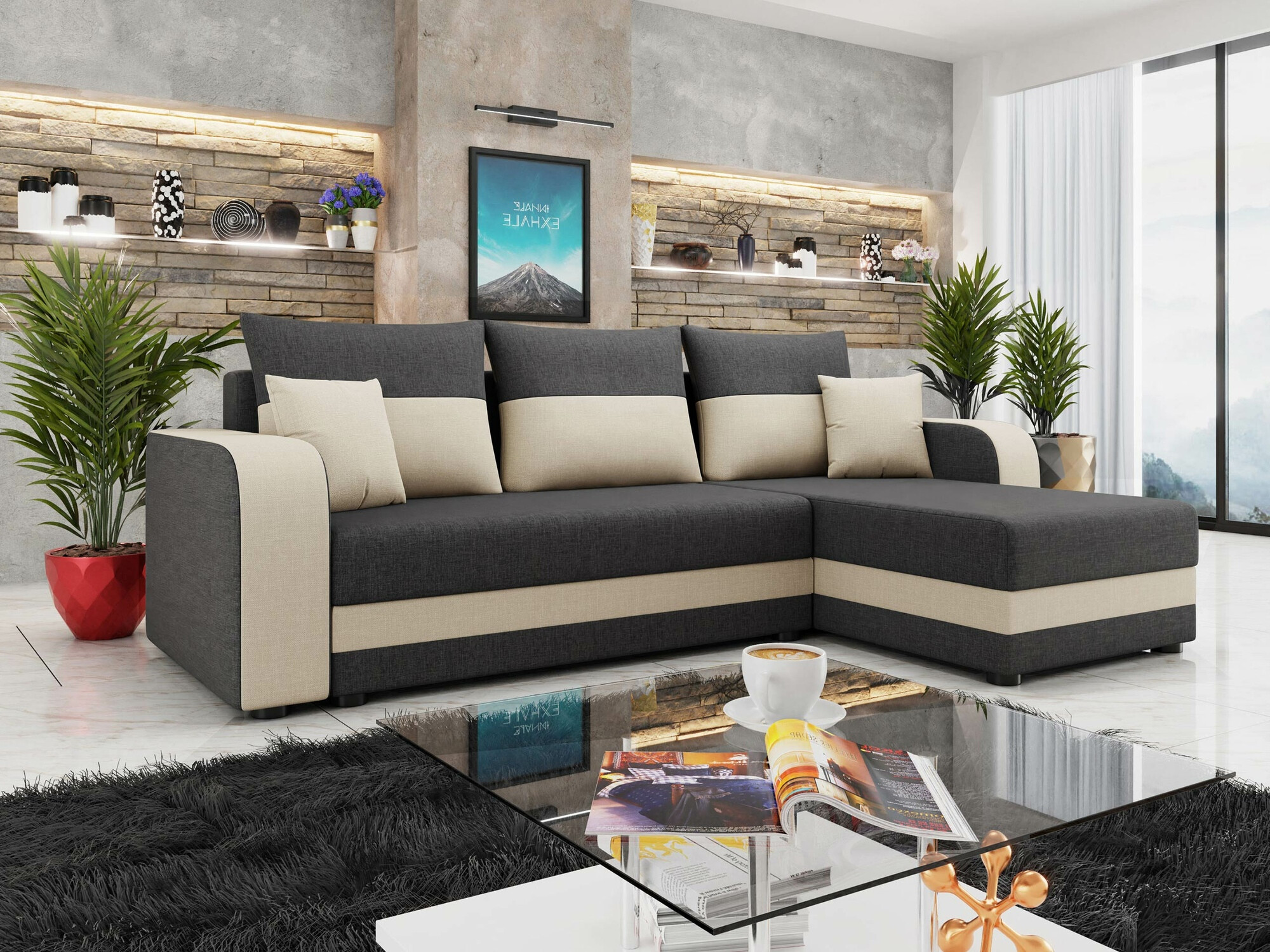 Ugaona sofa Memphis 112 (Lux 06 + Lux 01)