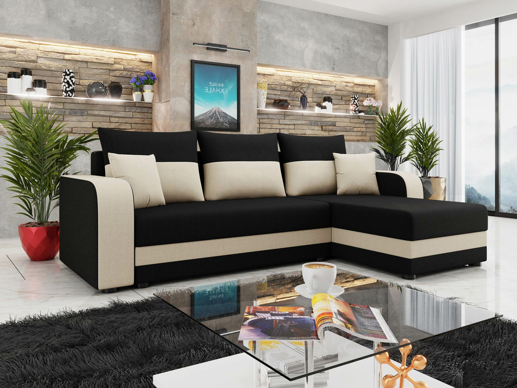 Ugaona sofa Memphis 112 (Lux 23 + Lux 01)
