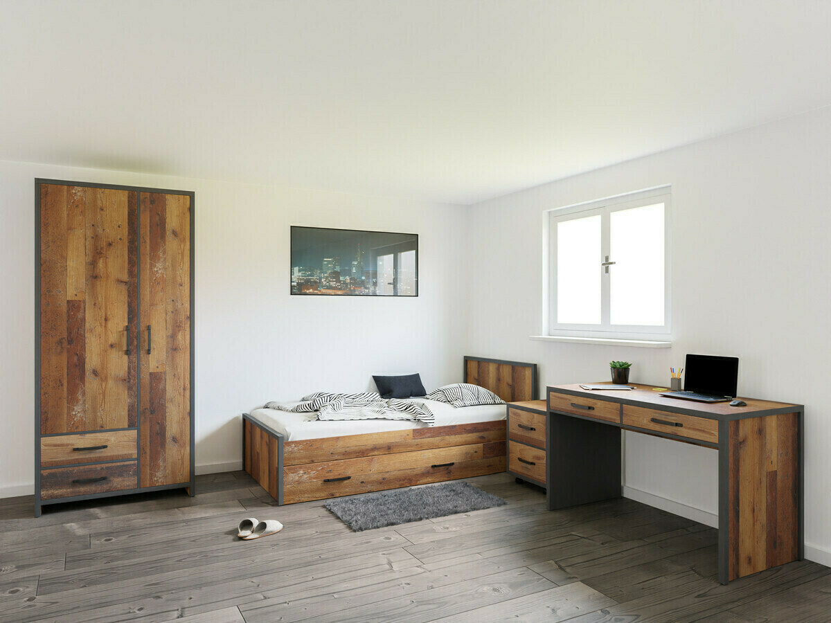 Noćni ormarić Belsera 103 (Braon + Matera siva)