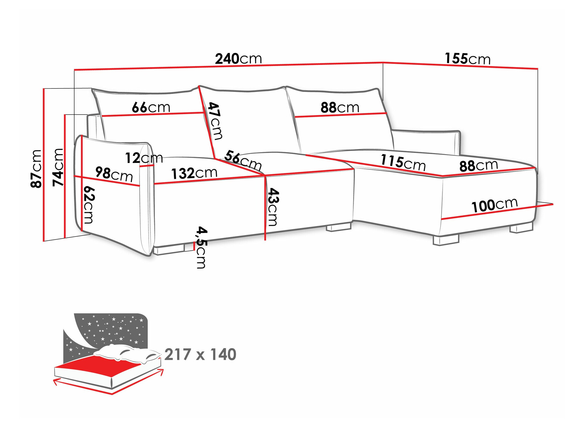 Ugaona garnitura Columbus 226 (Soul 16)