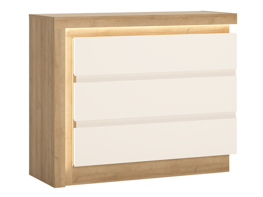 Komoda Feldeli 108 (Riviera hrast + Sjajno belo)