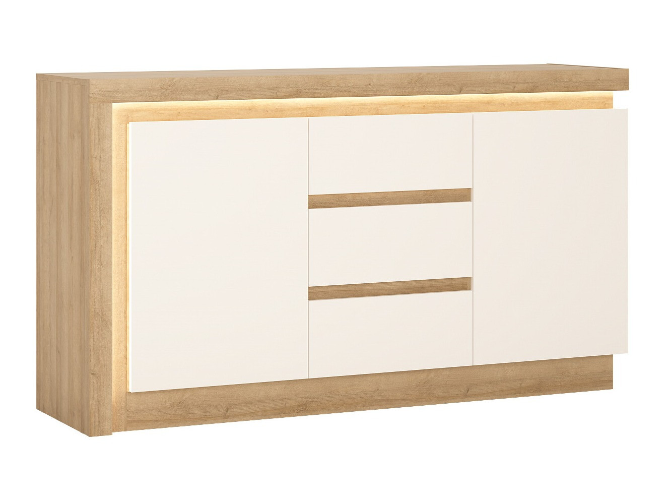 Komoda s fiokama Feldeli 103 (Belo + Hrast)