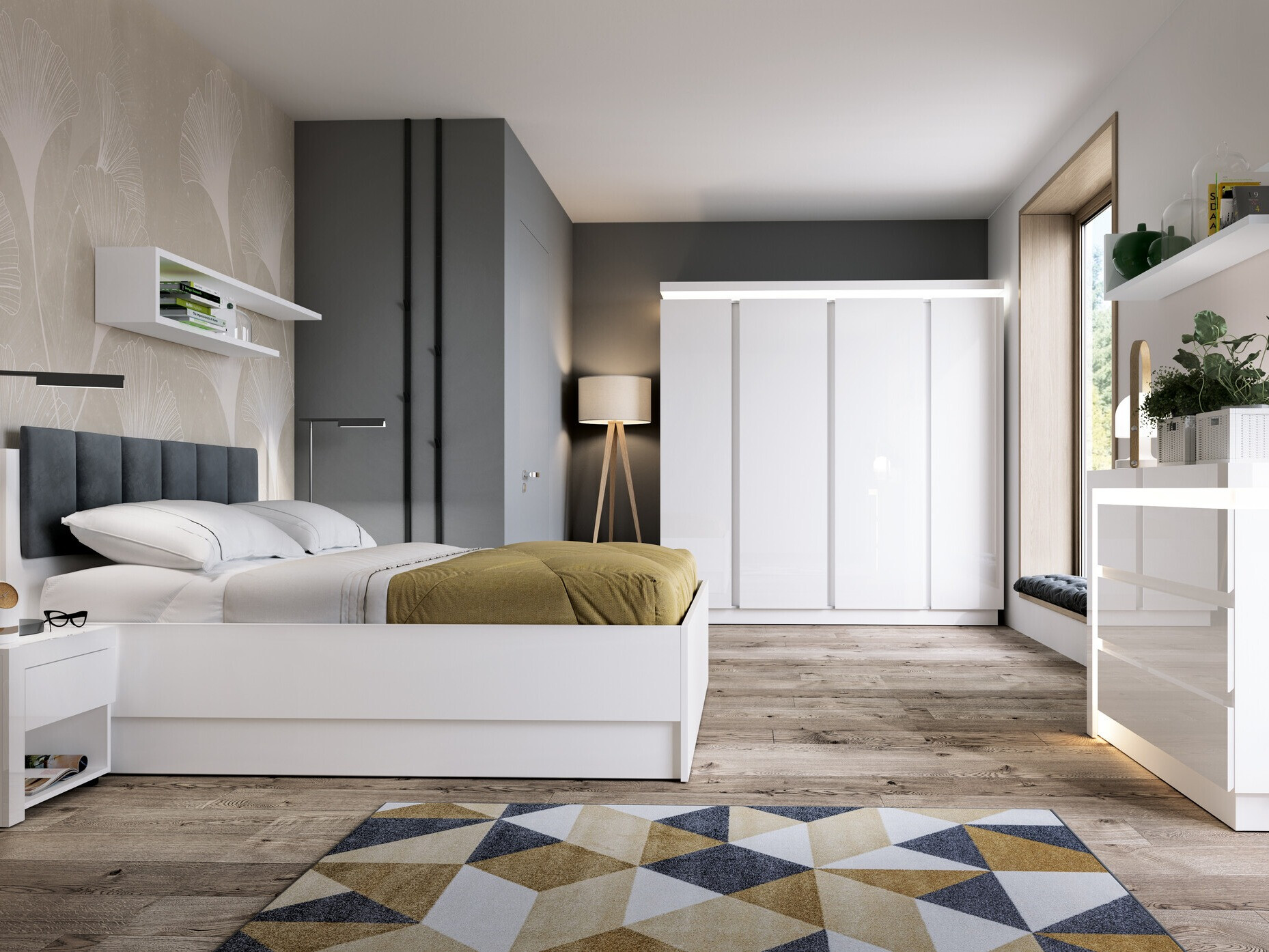 Ormar Feldeli 116 (Belo + Sjajno belo)