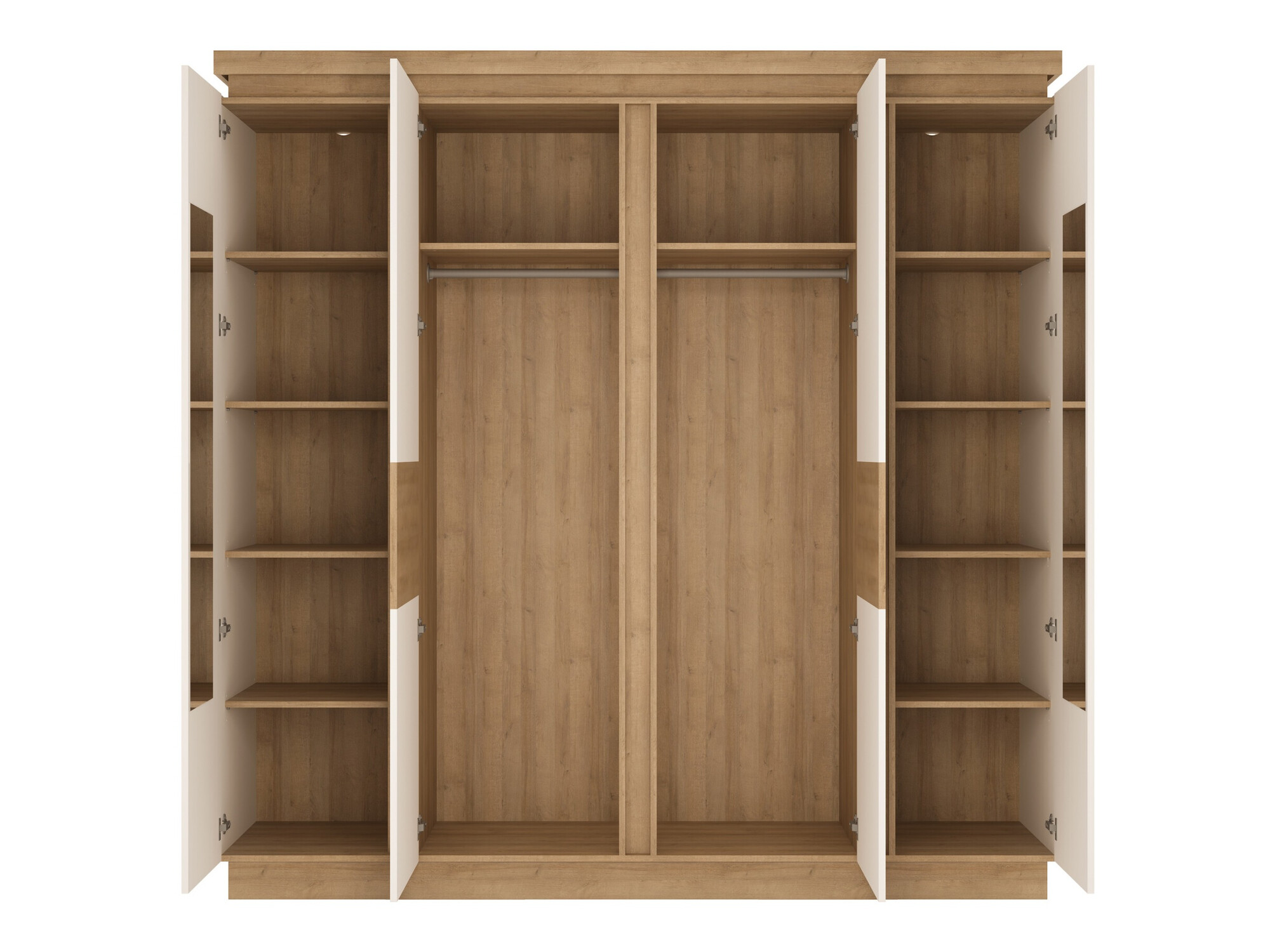 Ormar Feldeli 116 (Riviera hrast + Sjajno belo)