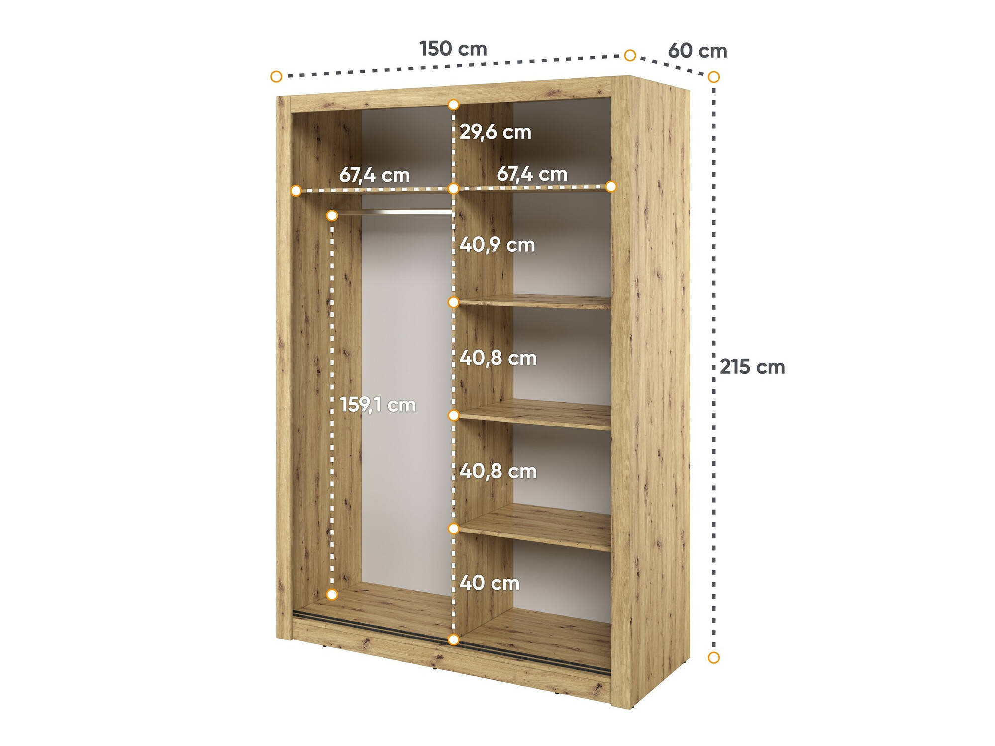 Ormar Fresno 152 (Zanatski hrast)