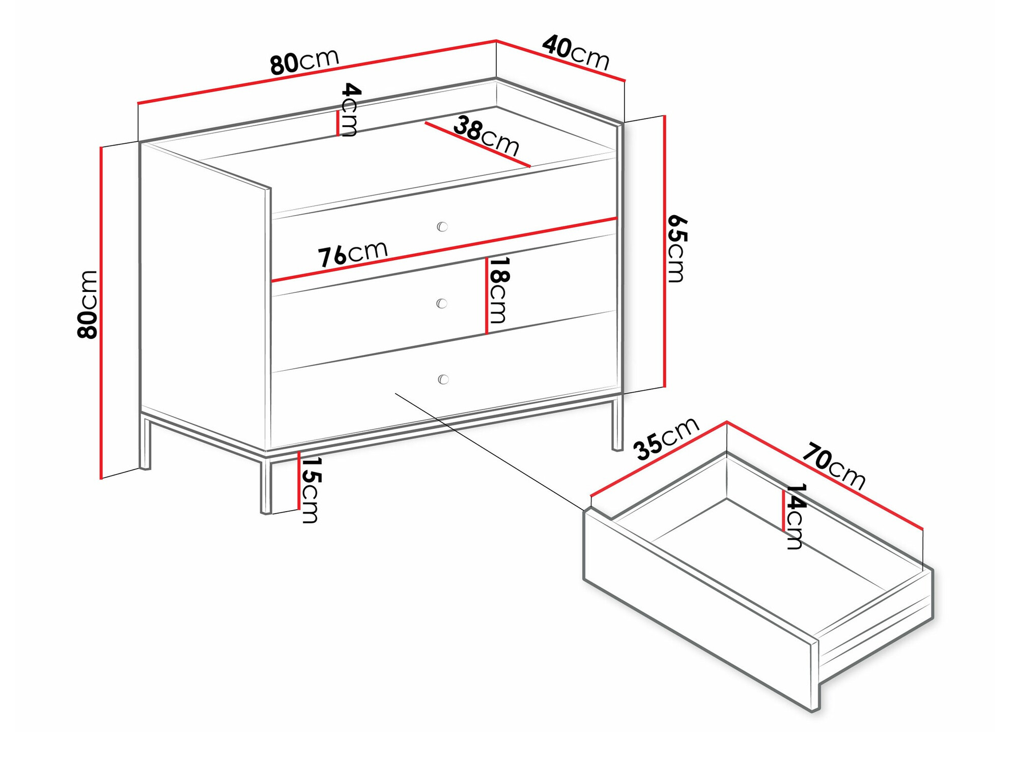 Komoda Comfivo Etmore 100 (Sivo)