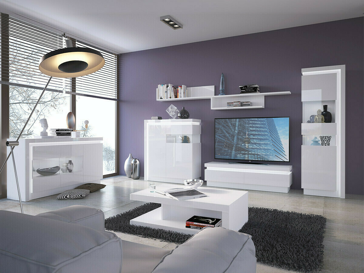 Polica Feldeli 111 (Belo + Sjajno belo)