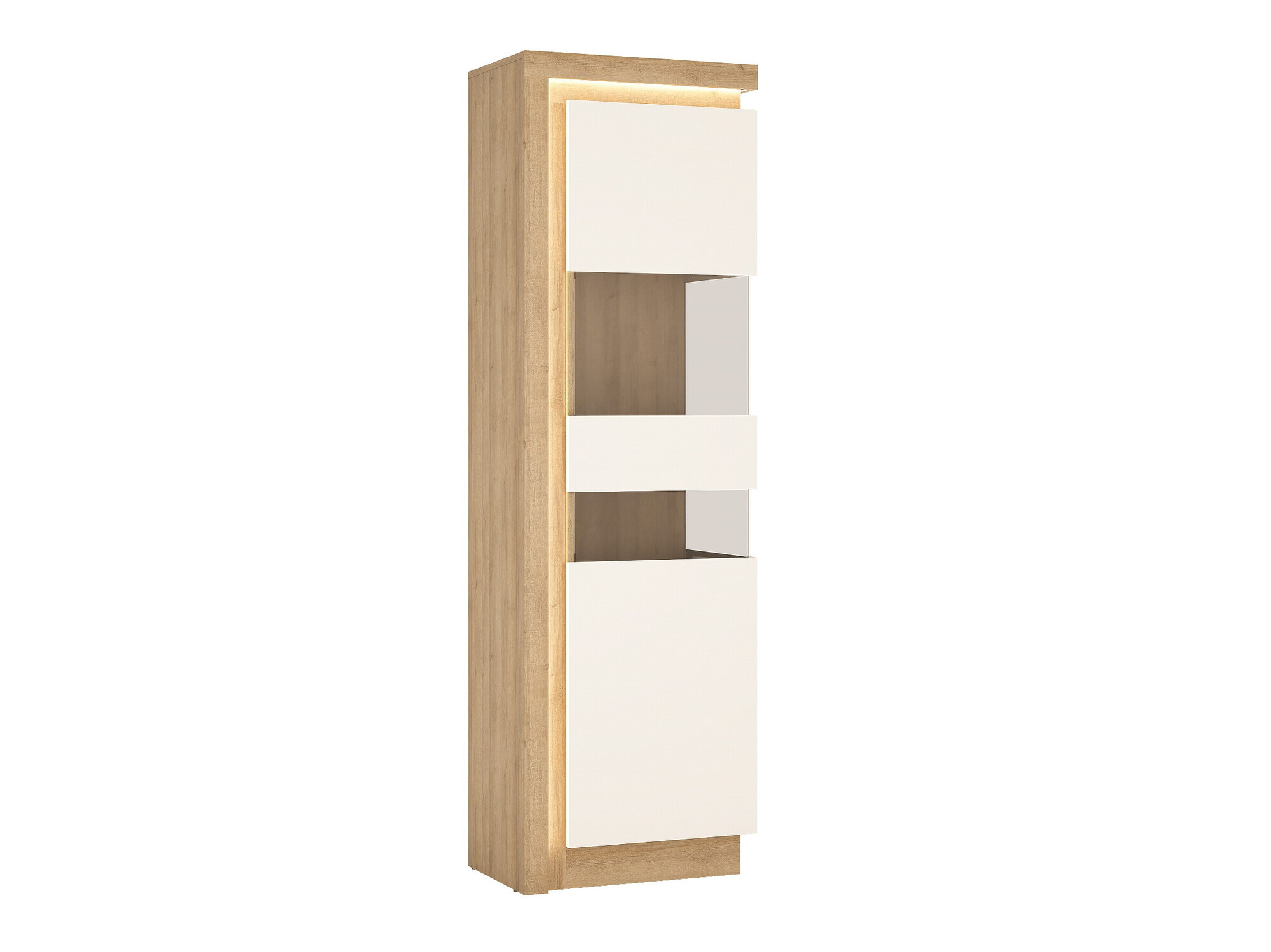 Polica Feldeli 111 (Riviera hrast + Sjajno belo)