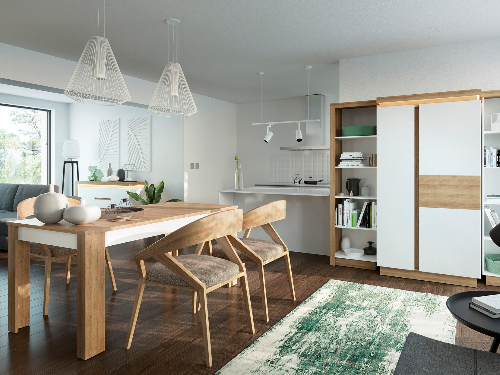 Sto Feldeli 110 (Riviera hrast + Belo)