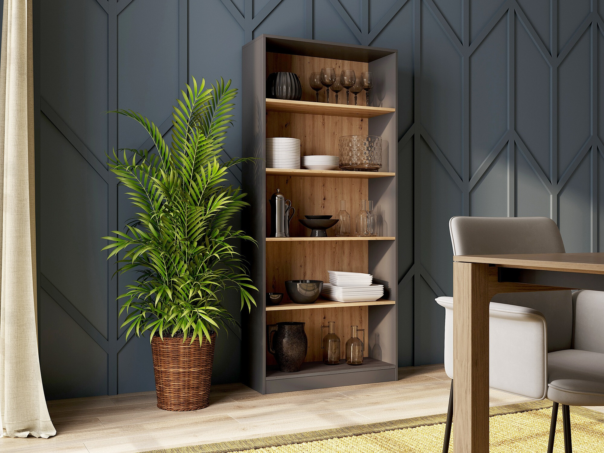 Polica Mandeville 253 (Antricit (ugalj) + Zanatski hrast)