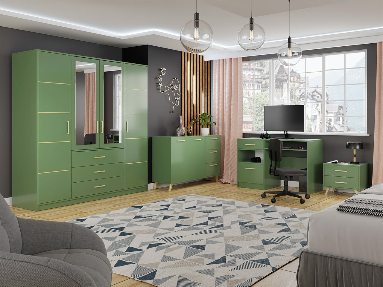 Set nameštaja Dortivu 150 (Zelena)