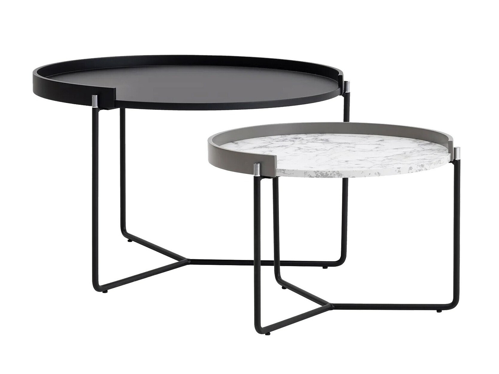 Set stočića za kafu Kailua 2135 (Antracit + Sivi mermer)