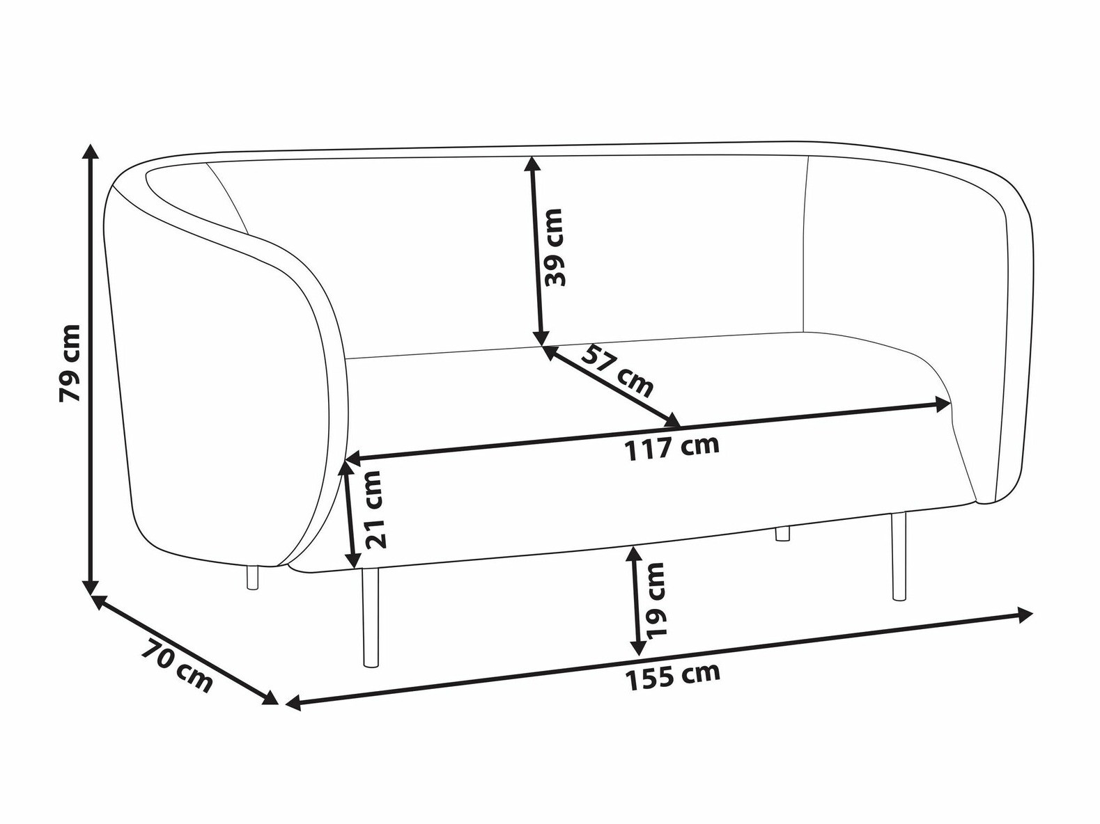 Sofa Berwyn 2042 (Crno)