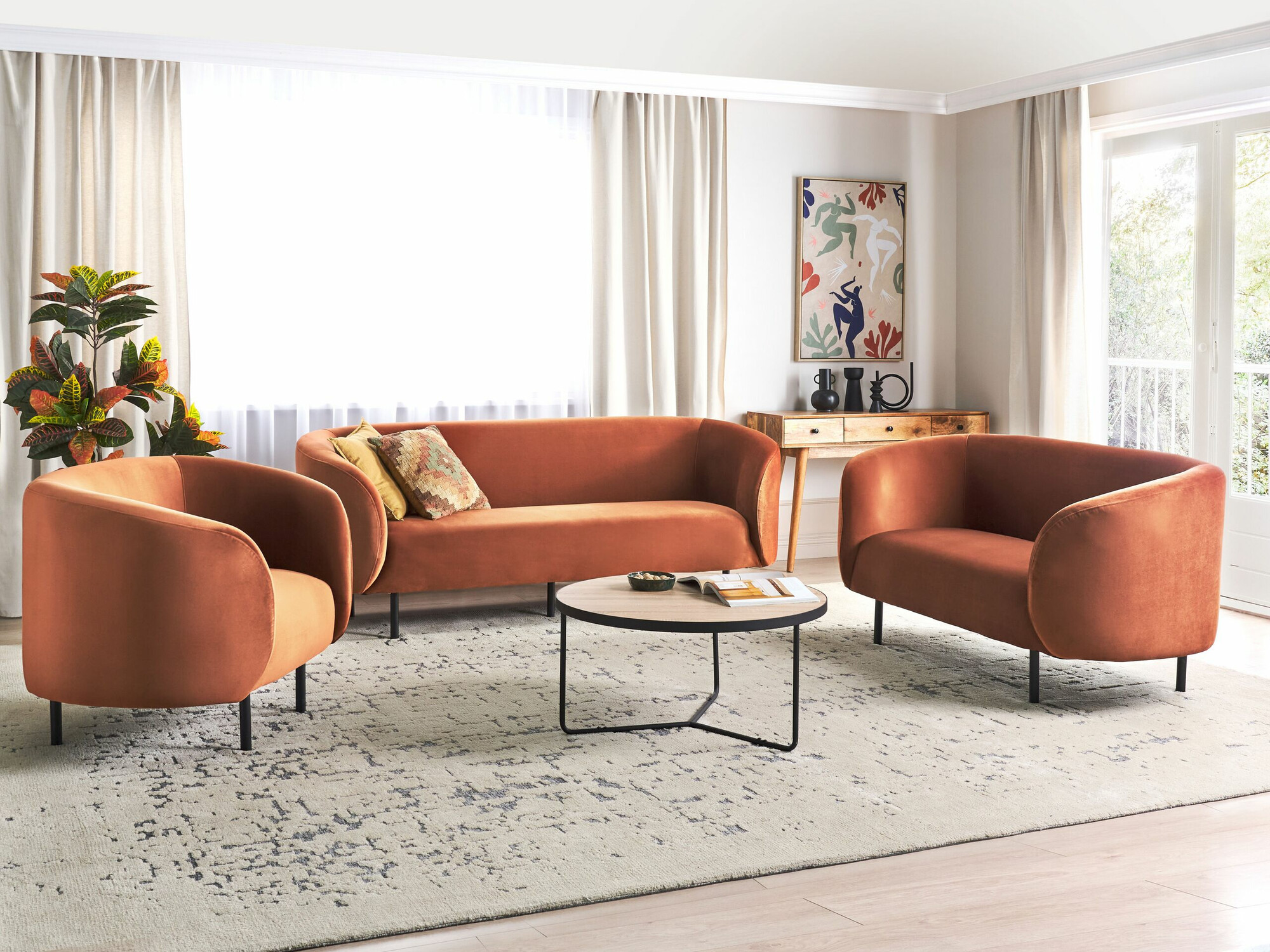 Sofa Berwyn 2042 (Narandžasta + Crno)
