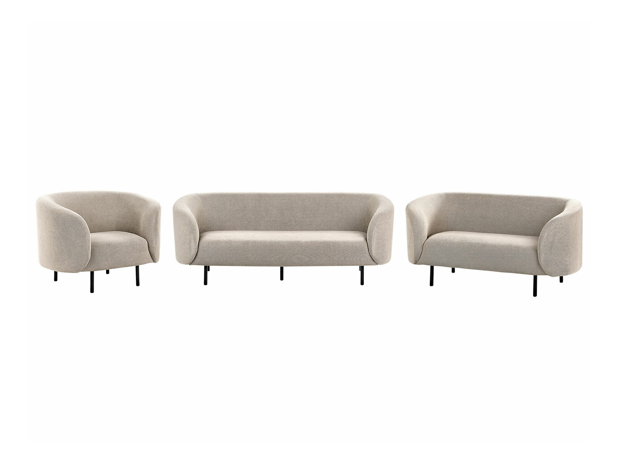 Set tapaciranog nameštaja Berwyn 2049 (Taupe + Crno)