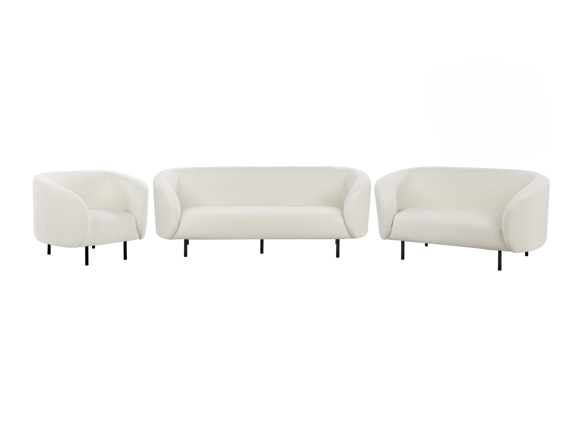Set tapaciranog nameštaja Berwyn 2050 (Belo + Crno)