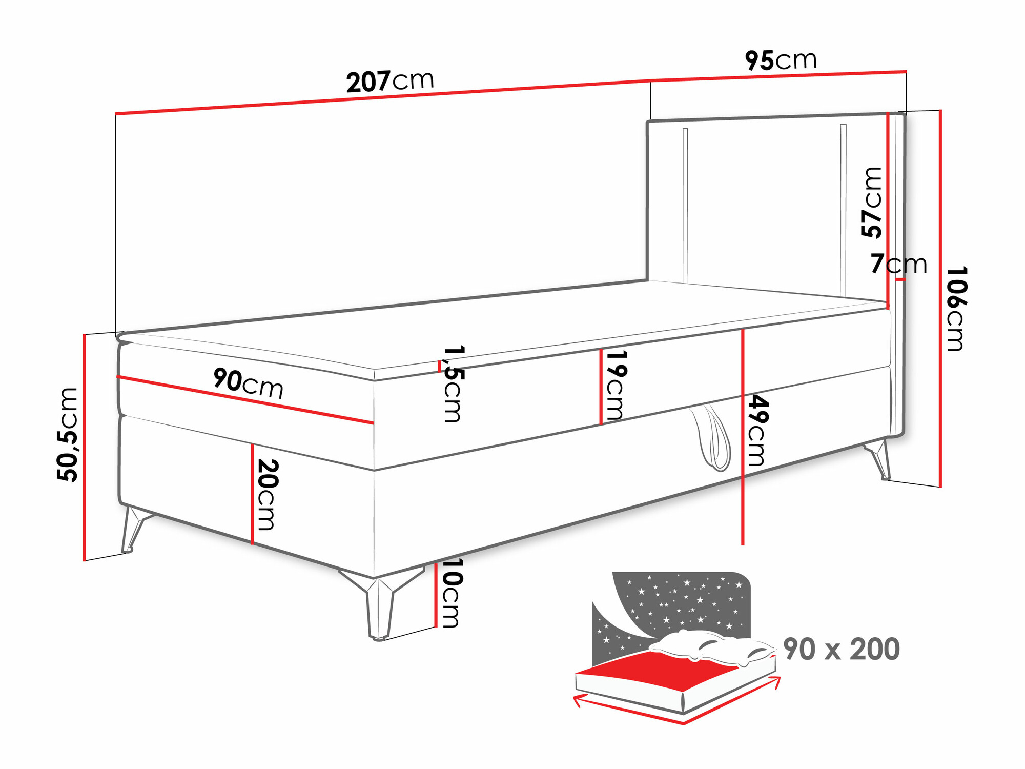 Boxspring krevet Memphis 146 (Manila 26)
