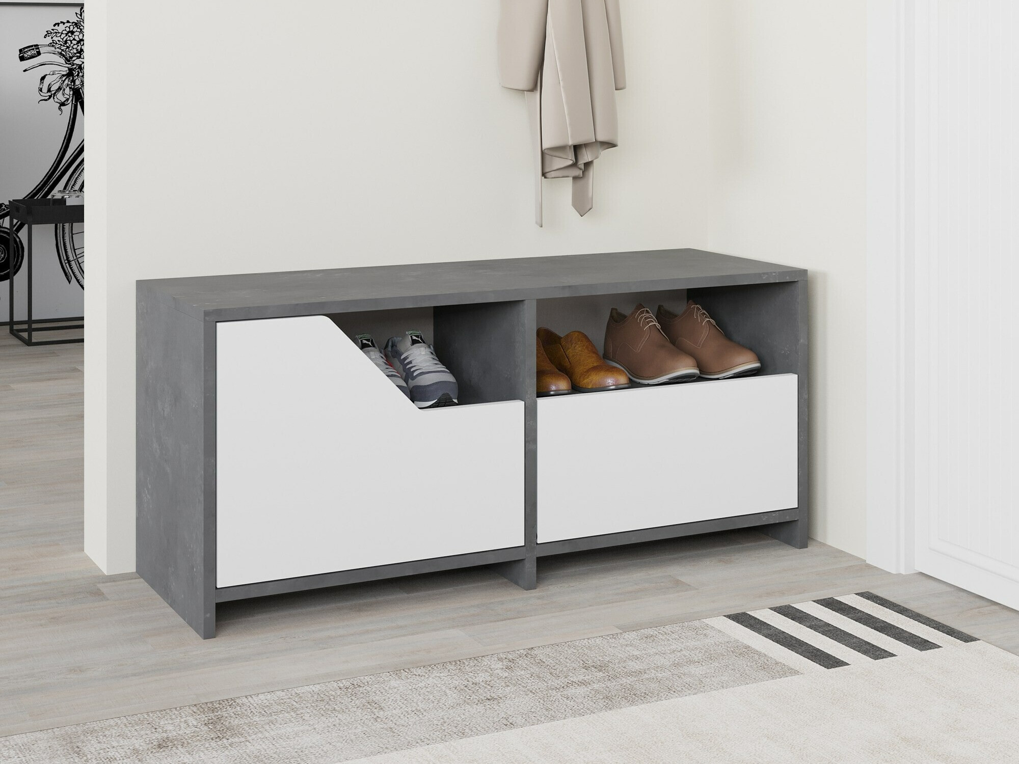 Cipelarnik Asheboro 111 (Belo + Sivo)
