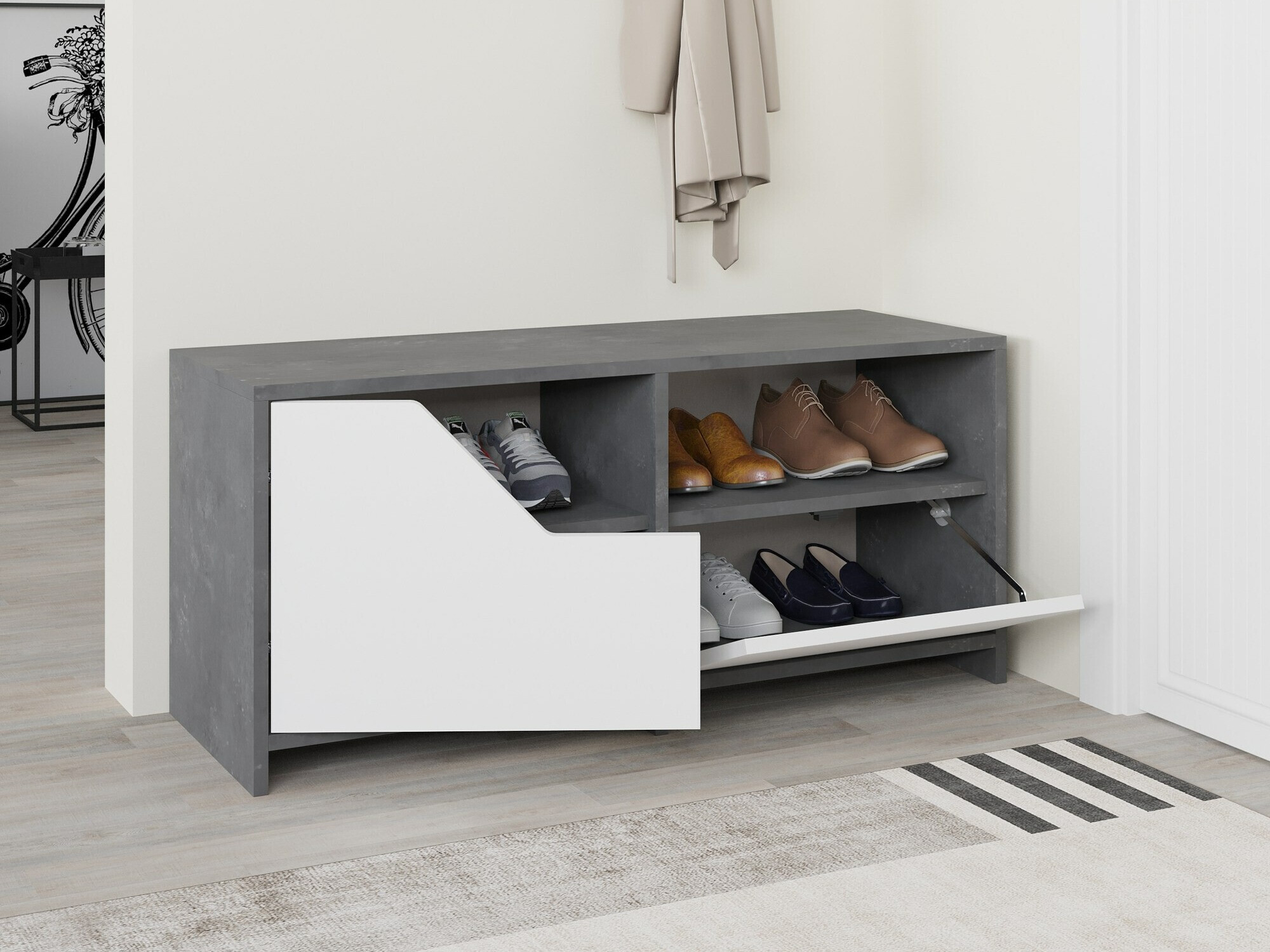 Cipelarnik Asheboro 111 (Belo + Sivo)