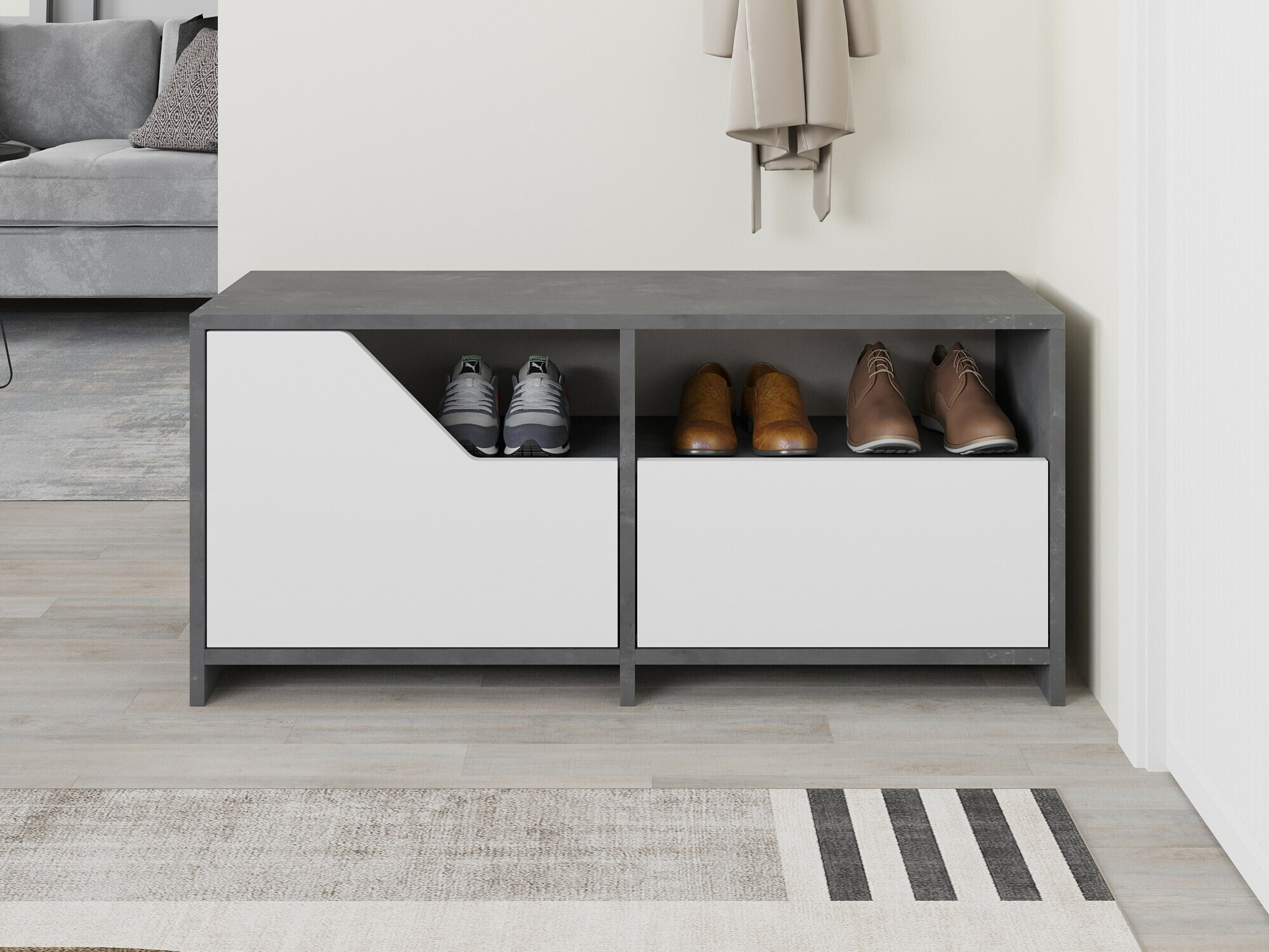 Cipelarnik Asheboro 111 (Belo + Sivo)