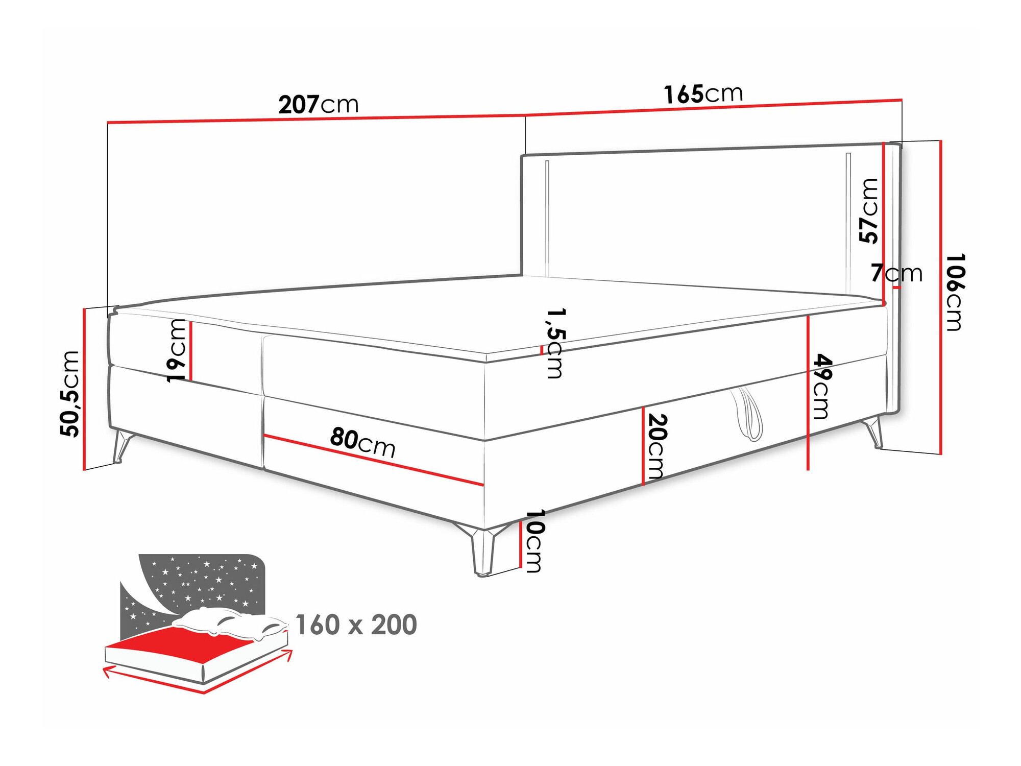 Boxspring krevet Memphis 147 (Manila 02)
