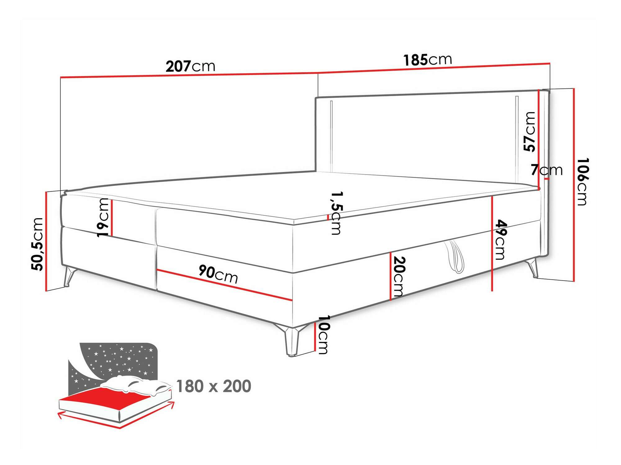Boxspring krevet Memphis 147 (Manila 09)