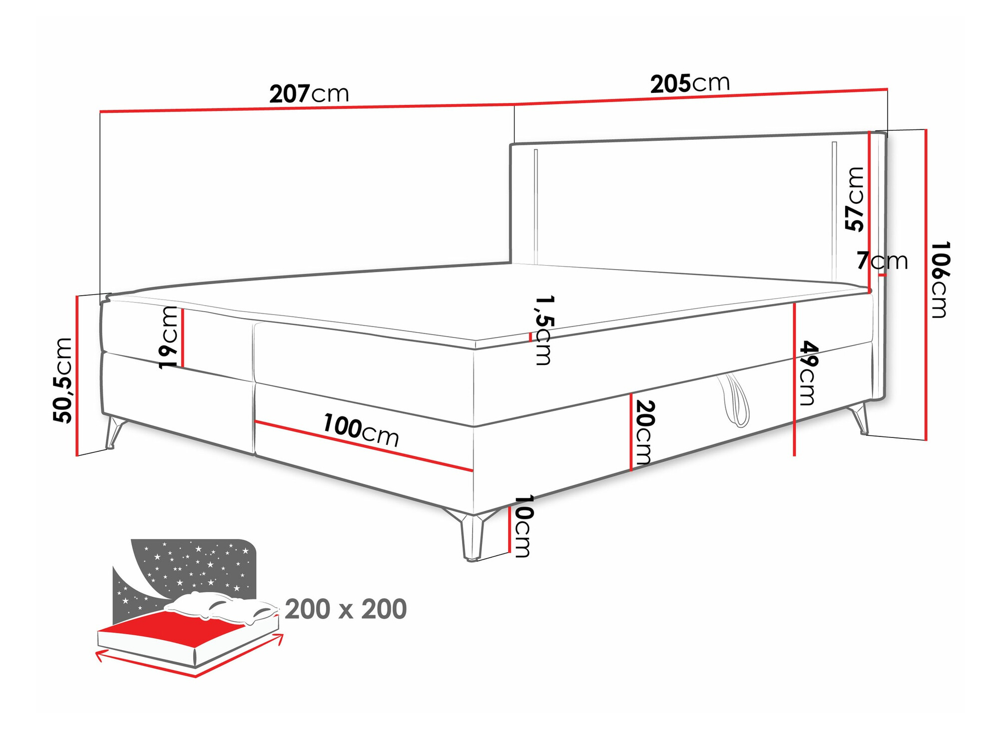 Boxspring krevet Memphis 147 (Manila 09)