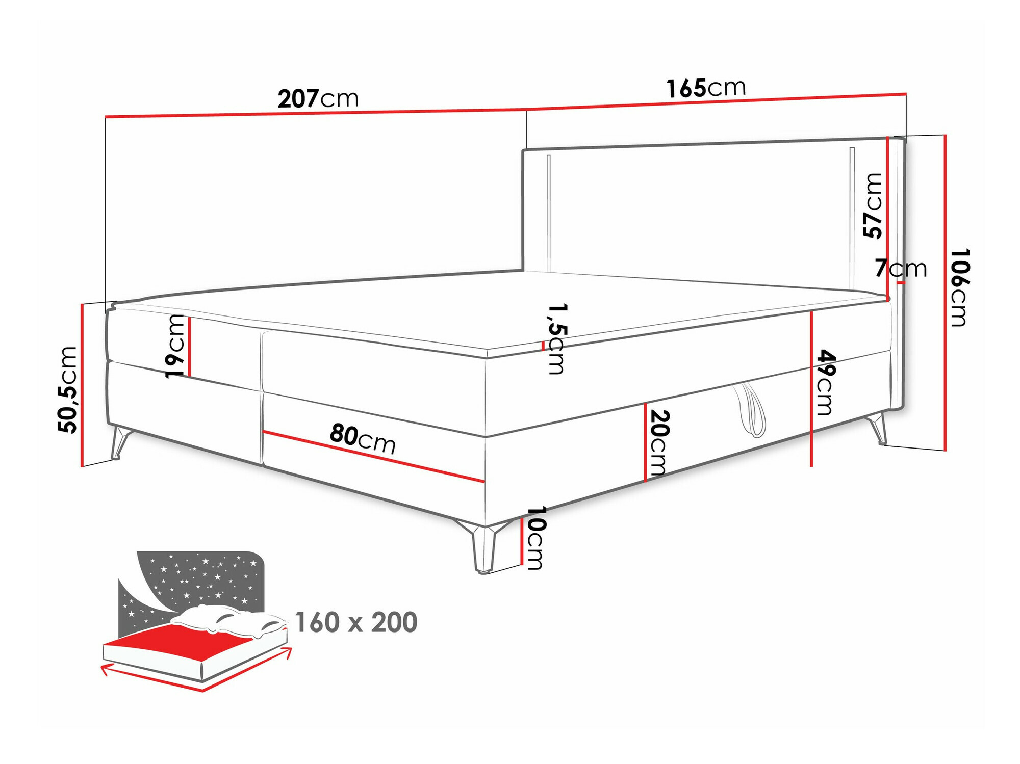 Boxspring krevet Memphis 147 (Manila 14)