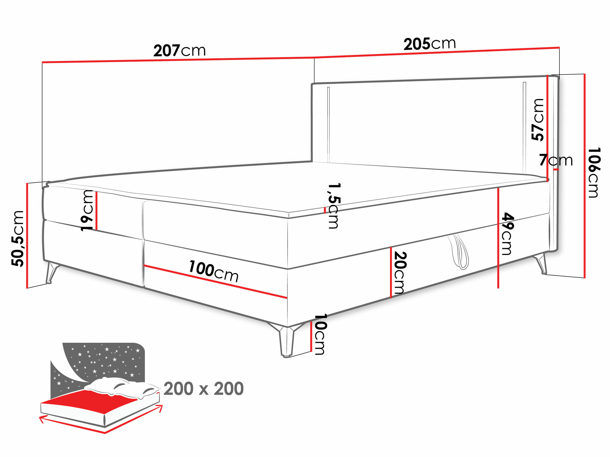 Boxspring krevet Memphis 147 (Manila 14)