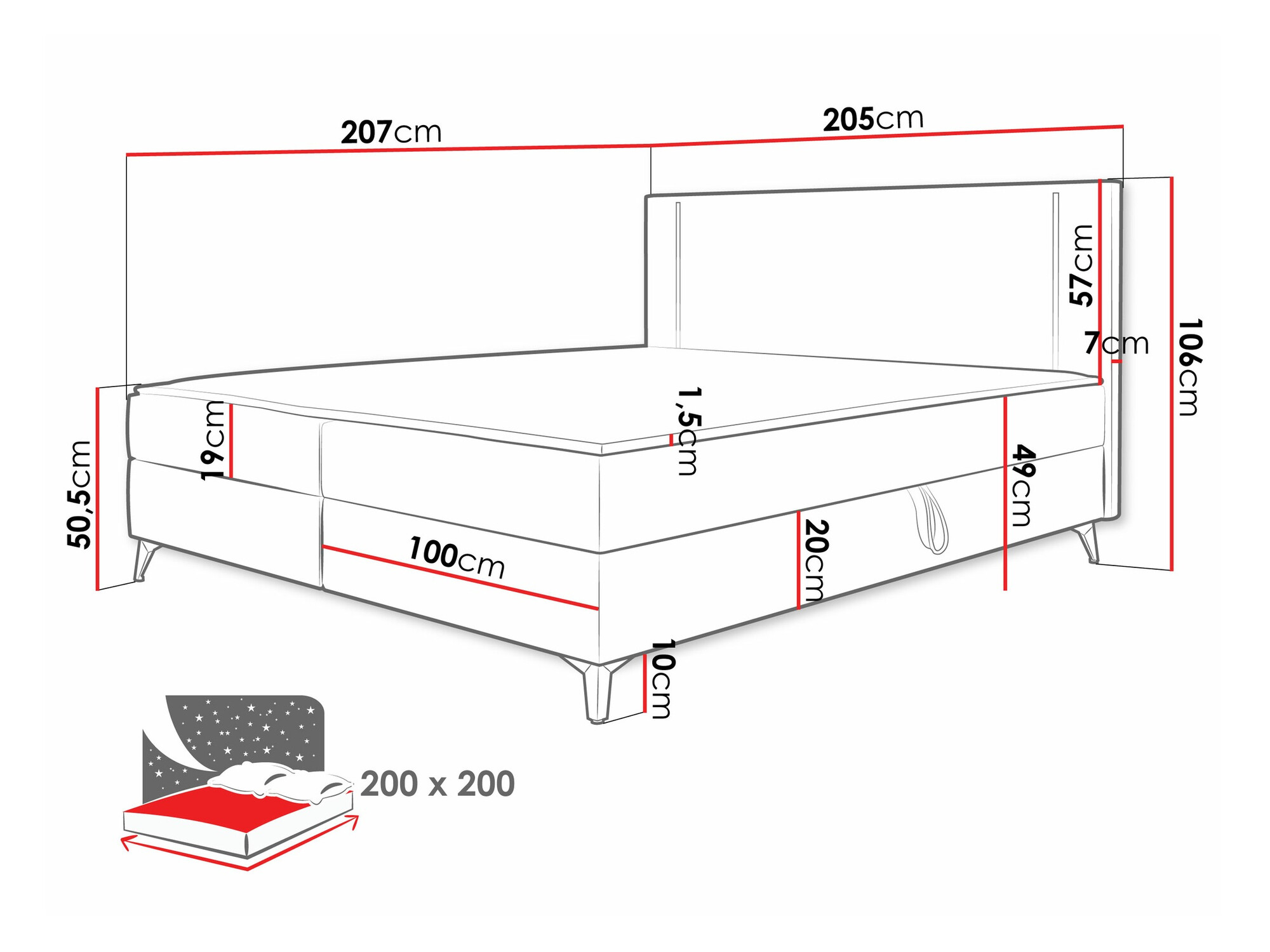Boxspring krevet Memphis 147 (Manila 16)