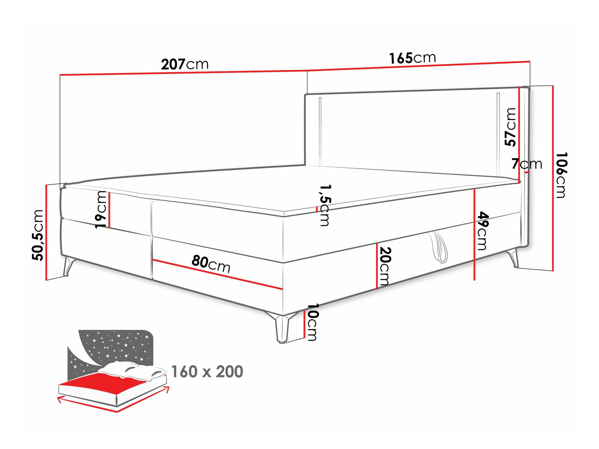Boxspring krevet Memphis 147 (Manila 18)