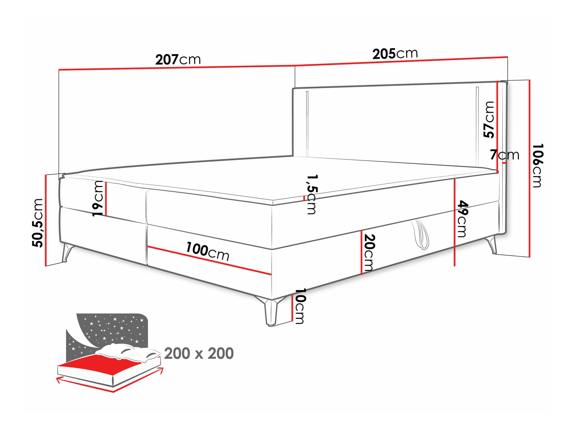 Boxspring krevet Memphis 147 (Manila 29)