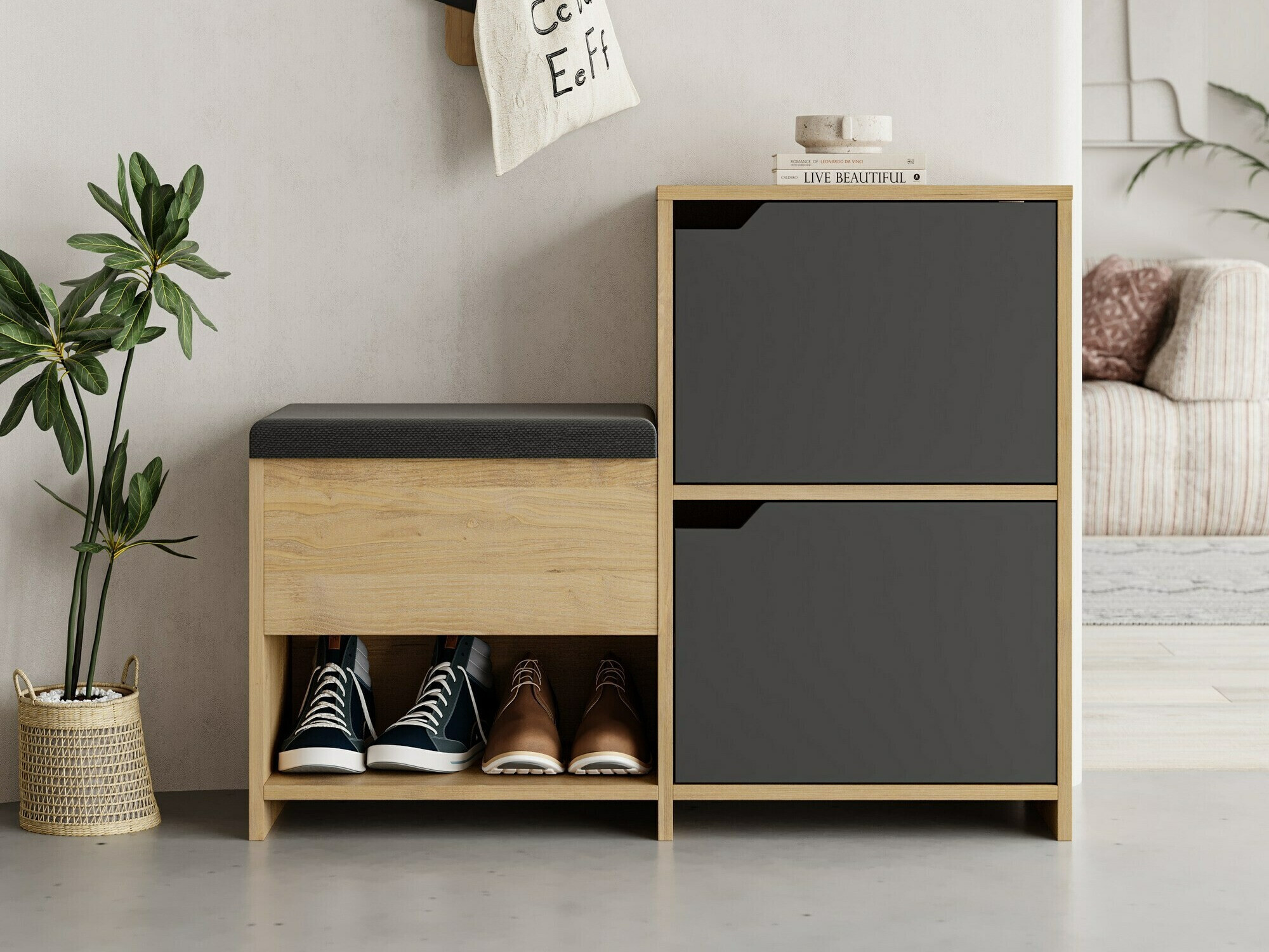 Cipelarnik Kailua 2150 (Antracit + Hrast)