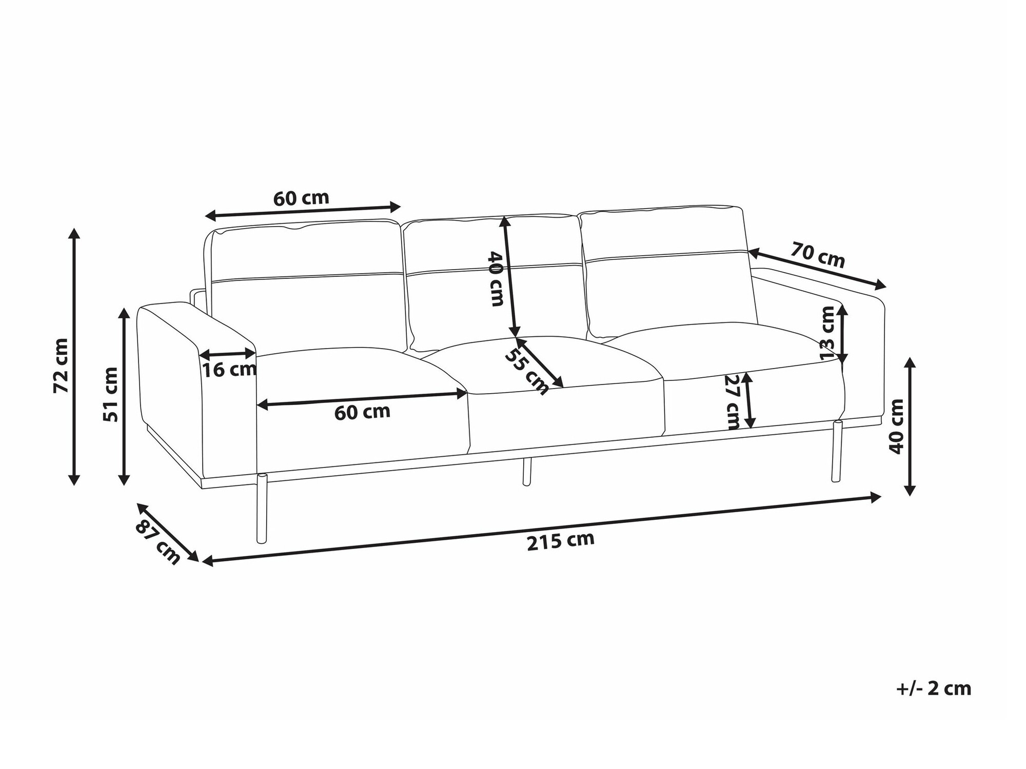 Sofa Berwyn 2065 (Crno)