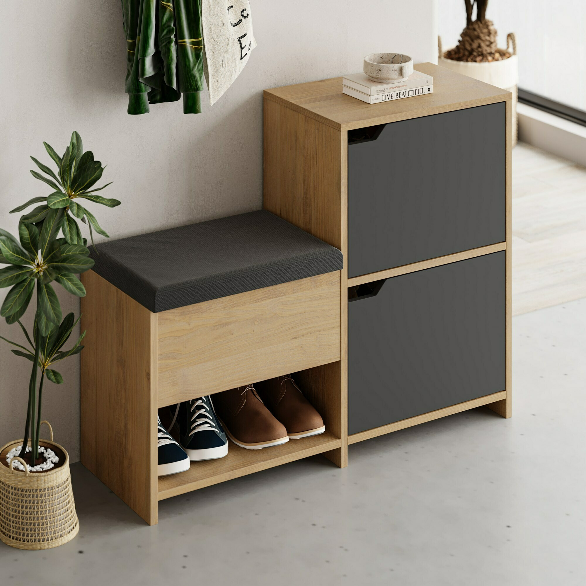 Cipelarnik Kailua 2150 (Antracit + Hrast)