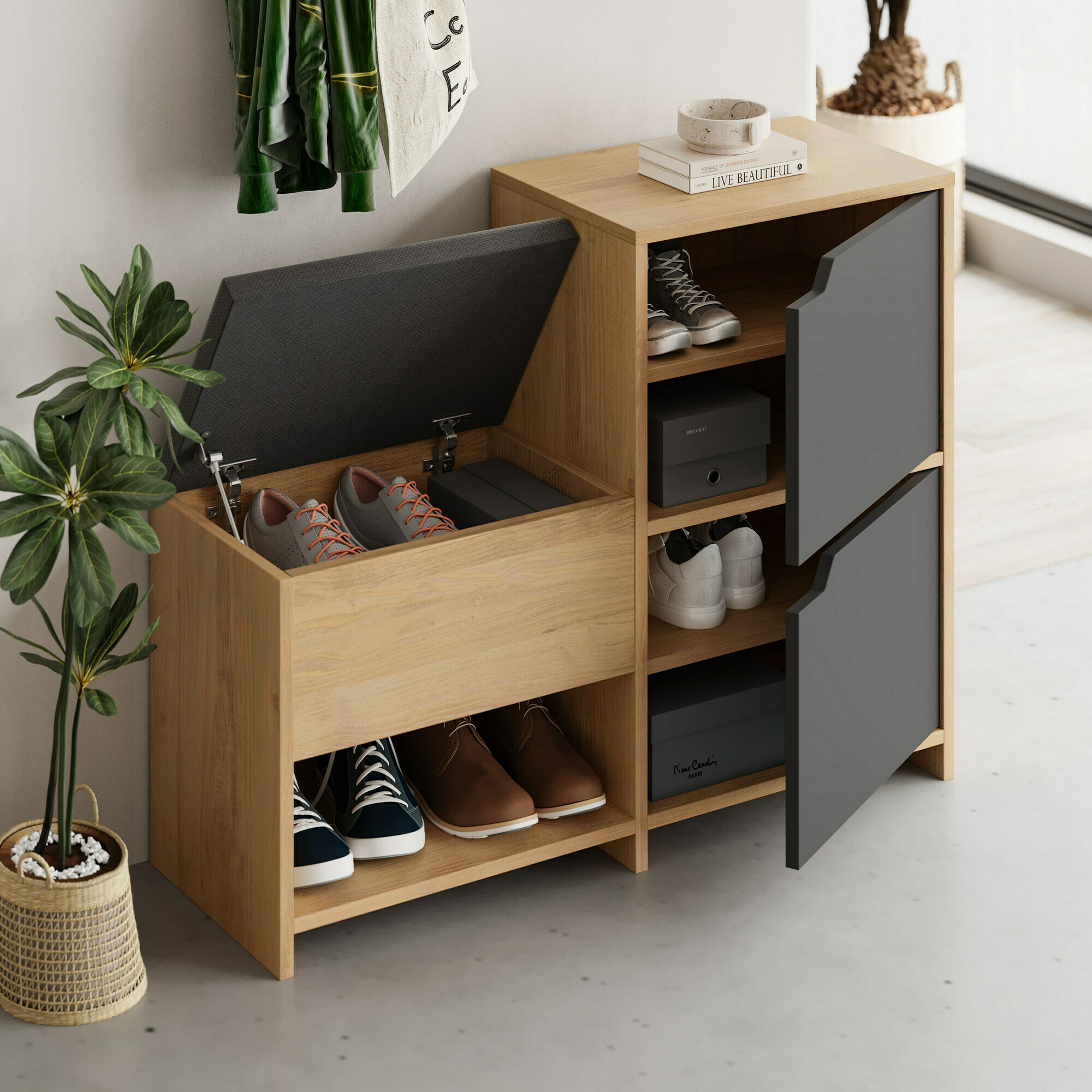 Cipelarnik Kailua 2150 (Antracit + Hrast)